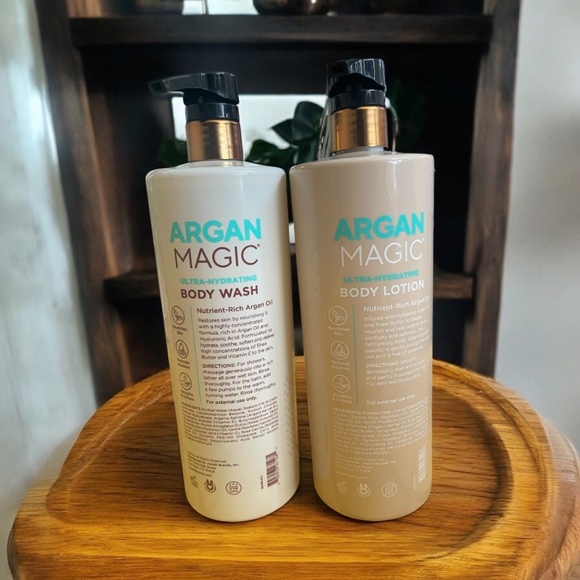 Argan Magic Coconut & Vanilla Body Wash + Lotion Set |Ultra Hydrating 32 oz Each - Picture 2 of 2
